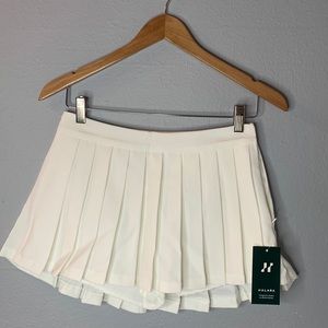 Halara High Waisted Plain Mini Pleated Skirt - White, size medium